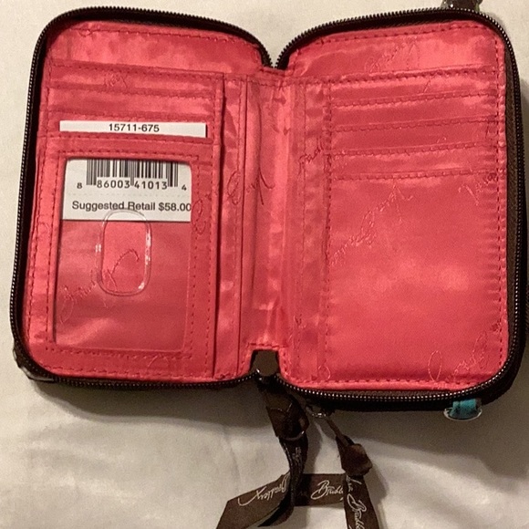 Vera Bradley bohemian blooms triple zip hipster wallet - Picture 2 of 3